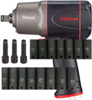TZTool 1200 All new Diesel 1/2" AIR Impact wrench set