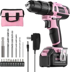 WORKPRO Pink Cordless 20V Lithium-ion Drill Driver Set